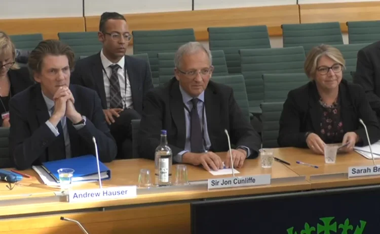Andrew Hauser, Jon Cunliffe and Sarah Breeden appear at the Treasury Committee