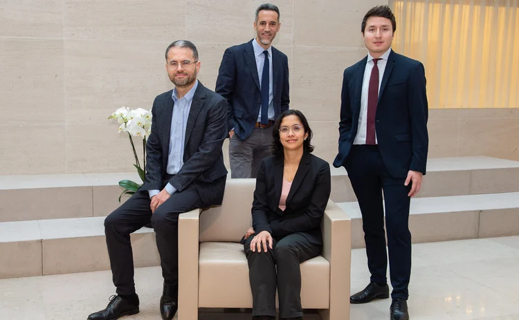 Banque de France team (L to R): Stéphane Dees, Thomas Allen, Annabelle de Gaye Carlos Mateo Caicedo Graciano