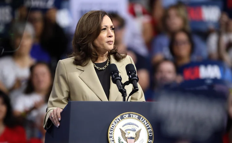 Kamala Harris speaks at a campaign rally