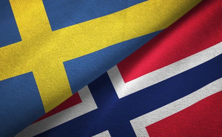 Sweden and Norway flags